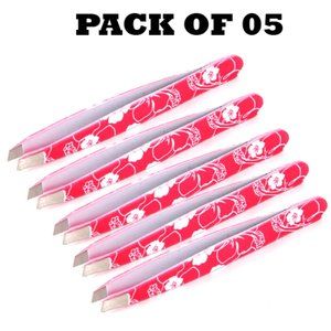 Forgica Professional Stainless Steel Paper Coated Tweezers Pack of 05